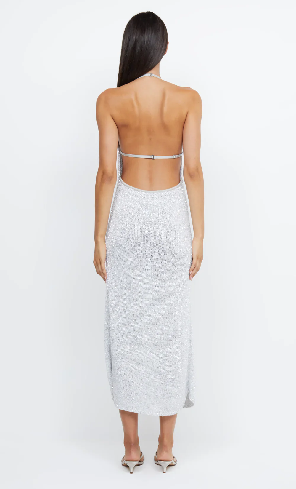 BEC + BRIDGE - SADIE SPLIT KNIT MIDI DRESS (CRYSTAL) - Image 2
