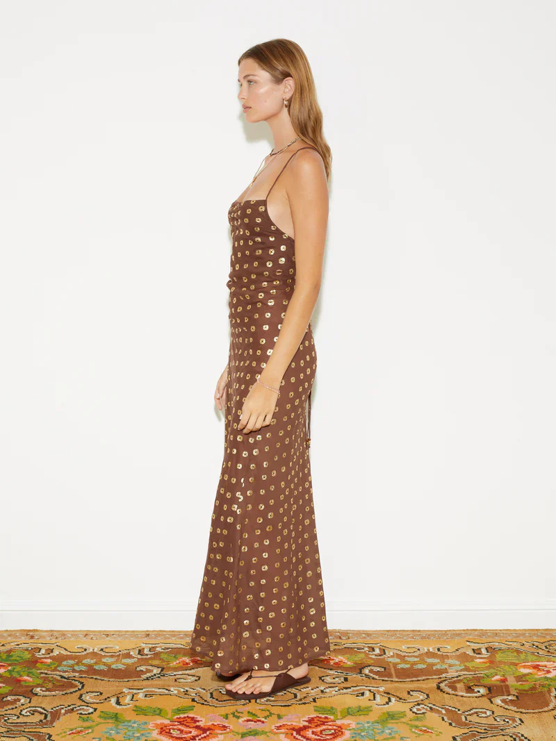 BOTEH - BRONZEE BIAS SLIP DRESS (CAFE) - Image 3