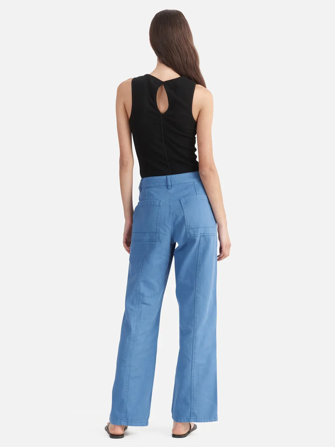 ENA PELLY BRONTE CUT OUT RIB TANK (BLACK) - Image 4