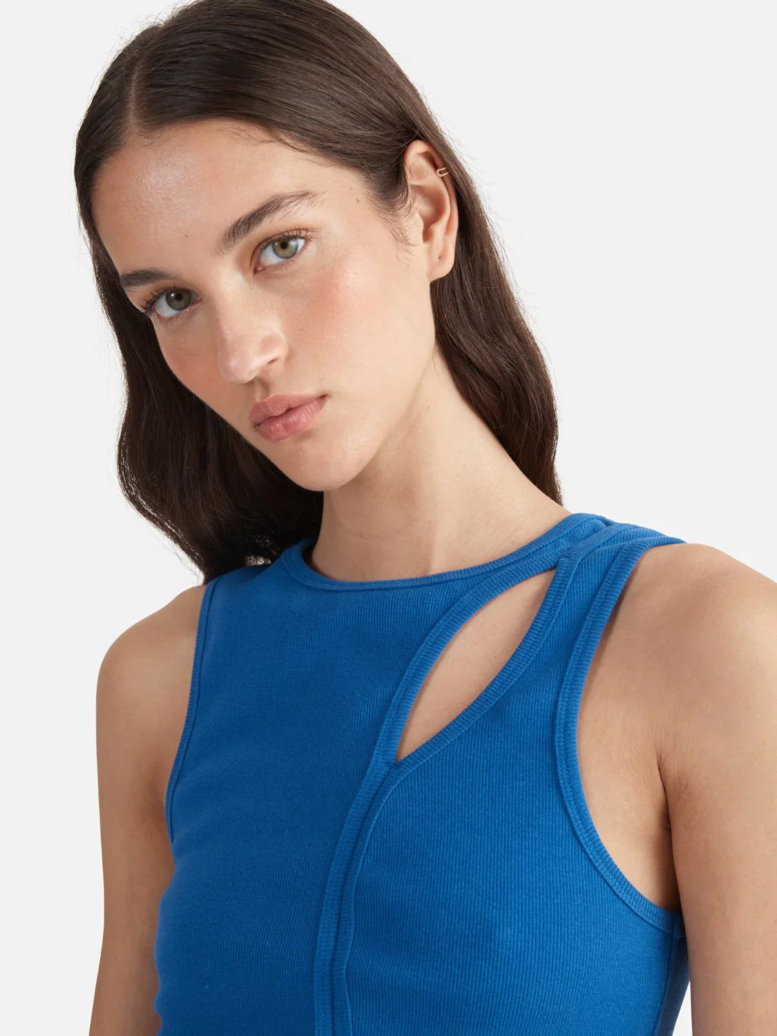 ENA PELLY BRONTE CUT OUT RIB TANK (DAZZLING BLUE)