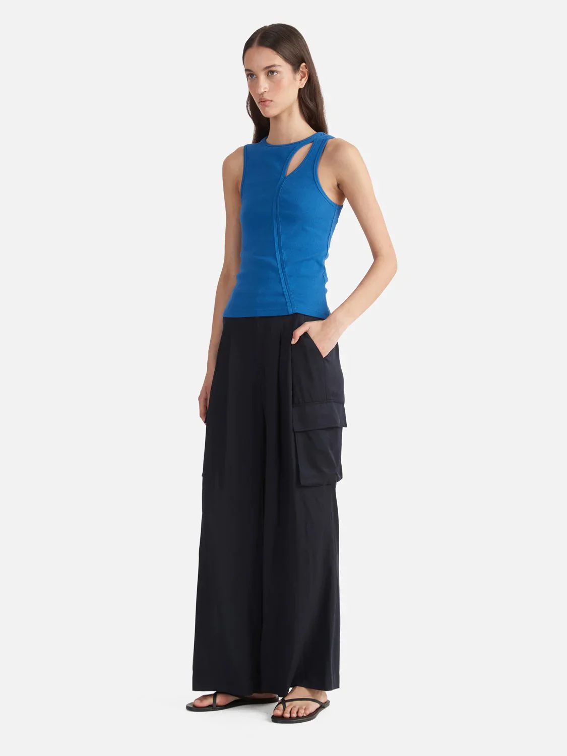 ENA PELLY BRONTE CUT OUT RIB TANK (DAZZLING BLUE) - Image 3