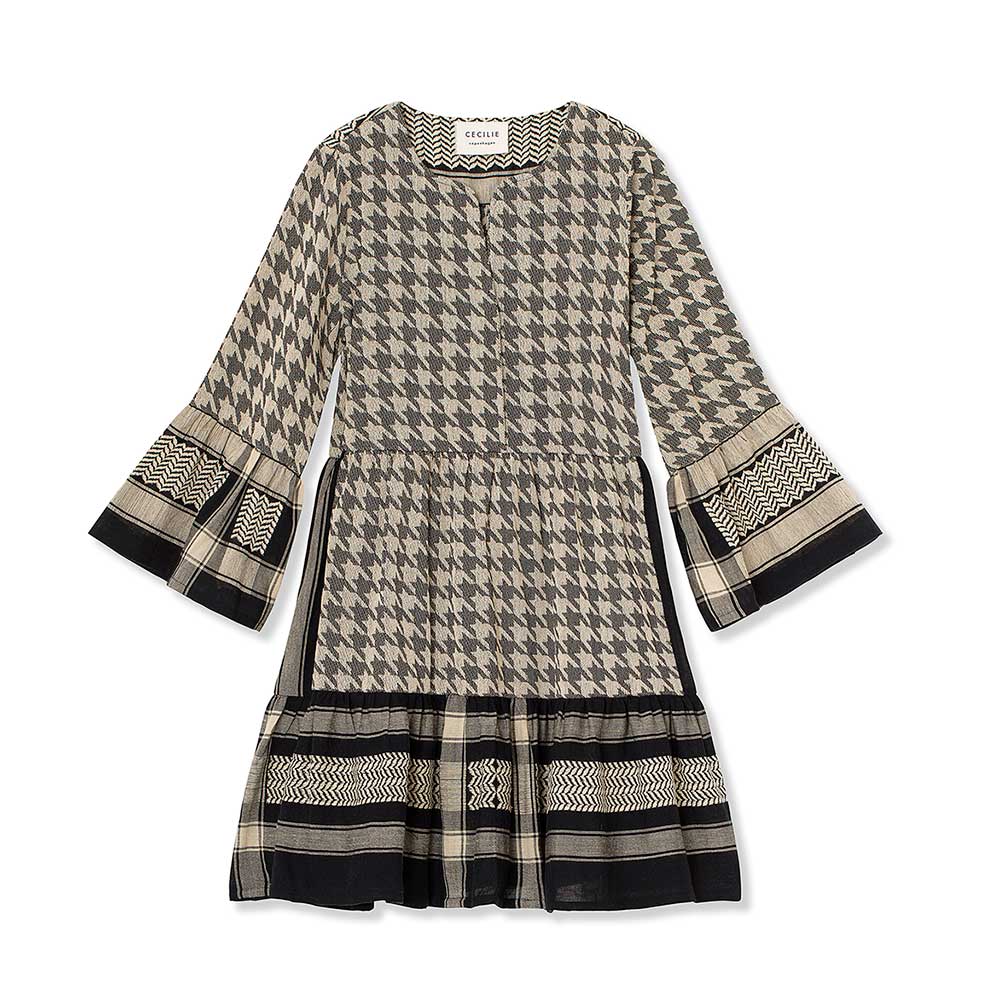 CECILIE COPENHAGEN - Julia Dress Dogtooth (Black / Cream)