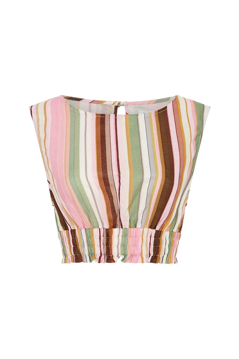 CHARLIE HOLIDAY - ADDY TOP (MULTI STRIPE)