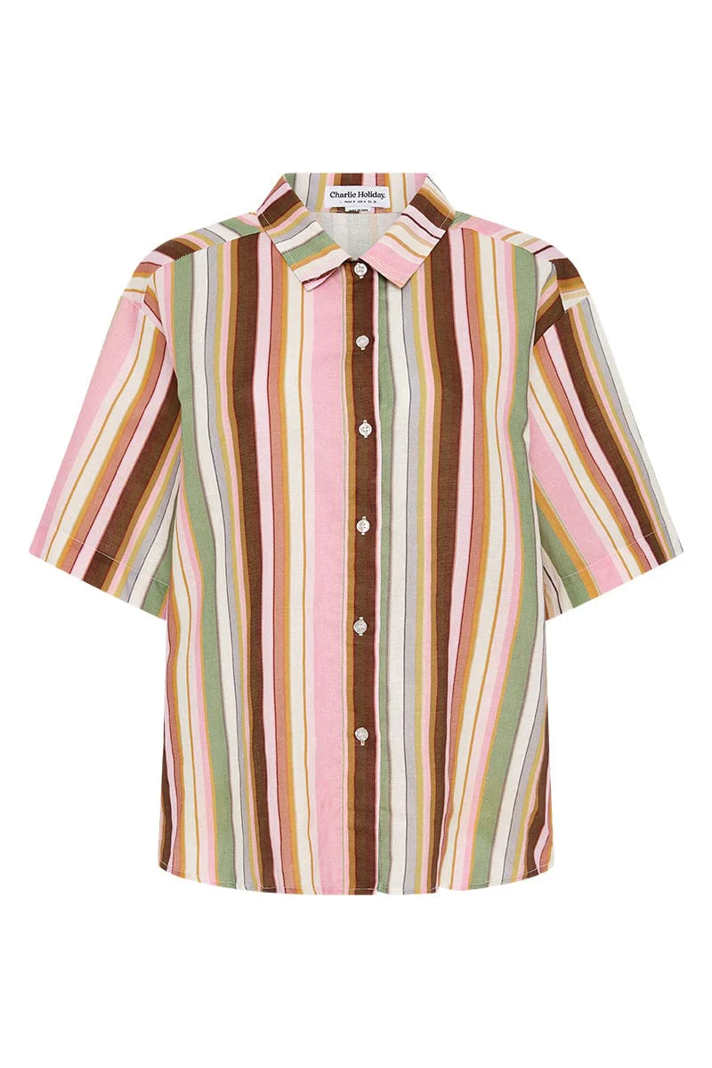 CHARLIE HOLIDAY - CAPE SHIRT (MULTI STRIPE)
