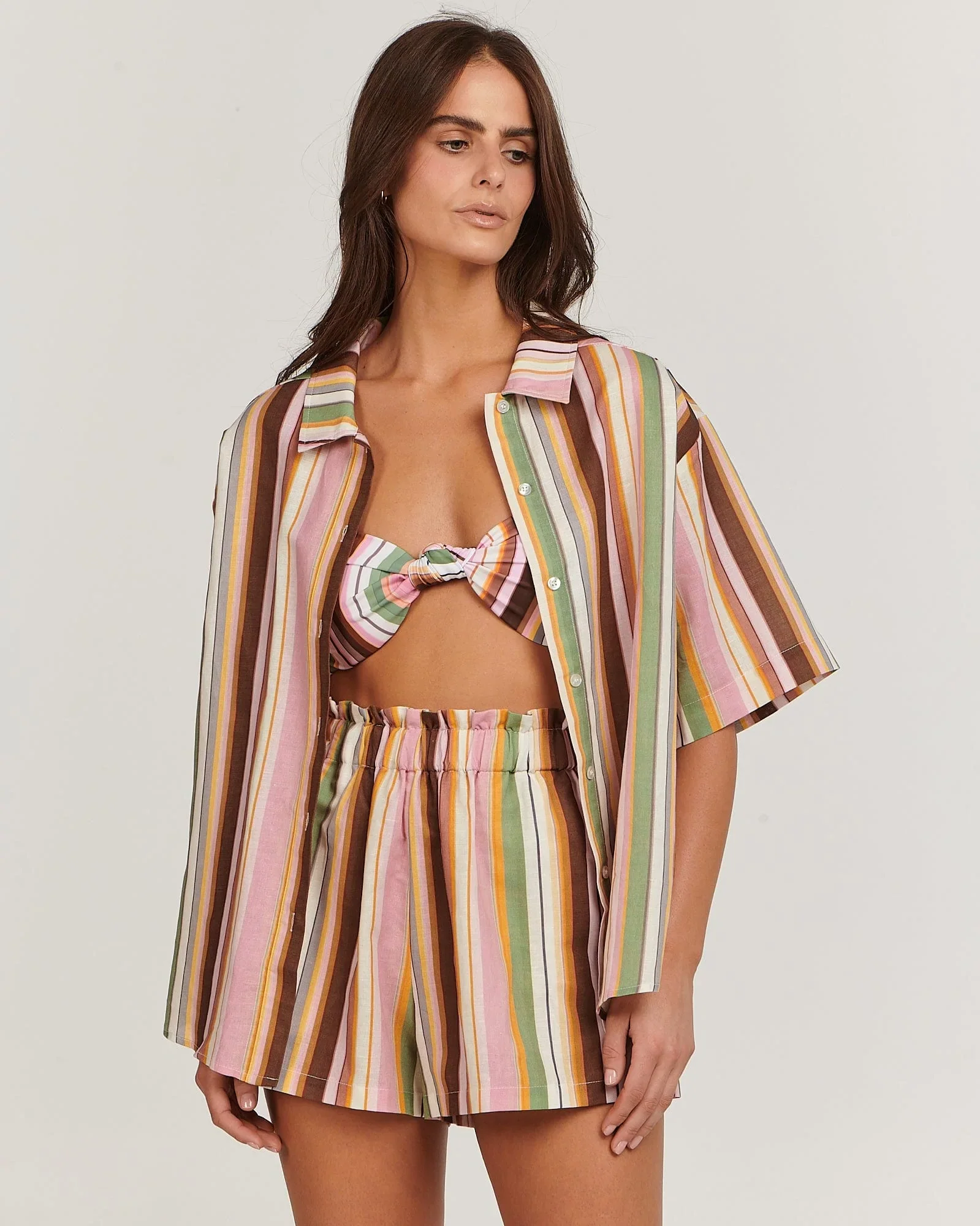 CHARLIE HOLIDAY - CAPE SHIRT (MULTI STRIPE) - Image 2