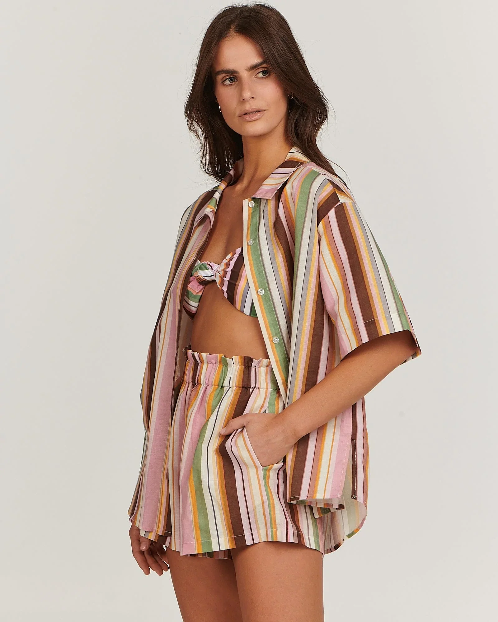 CHARLIE HOLIDAY - CAPE SHIRT (MULTI STRIPE) - Image 3