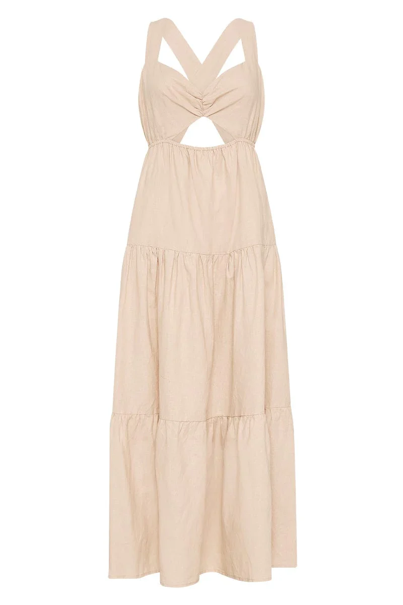 CHARLIE HOLIDAY - LILIAN MIDI DRESS (OAT)