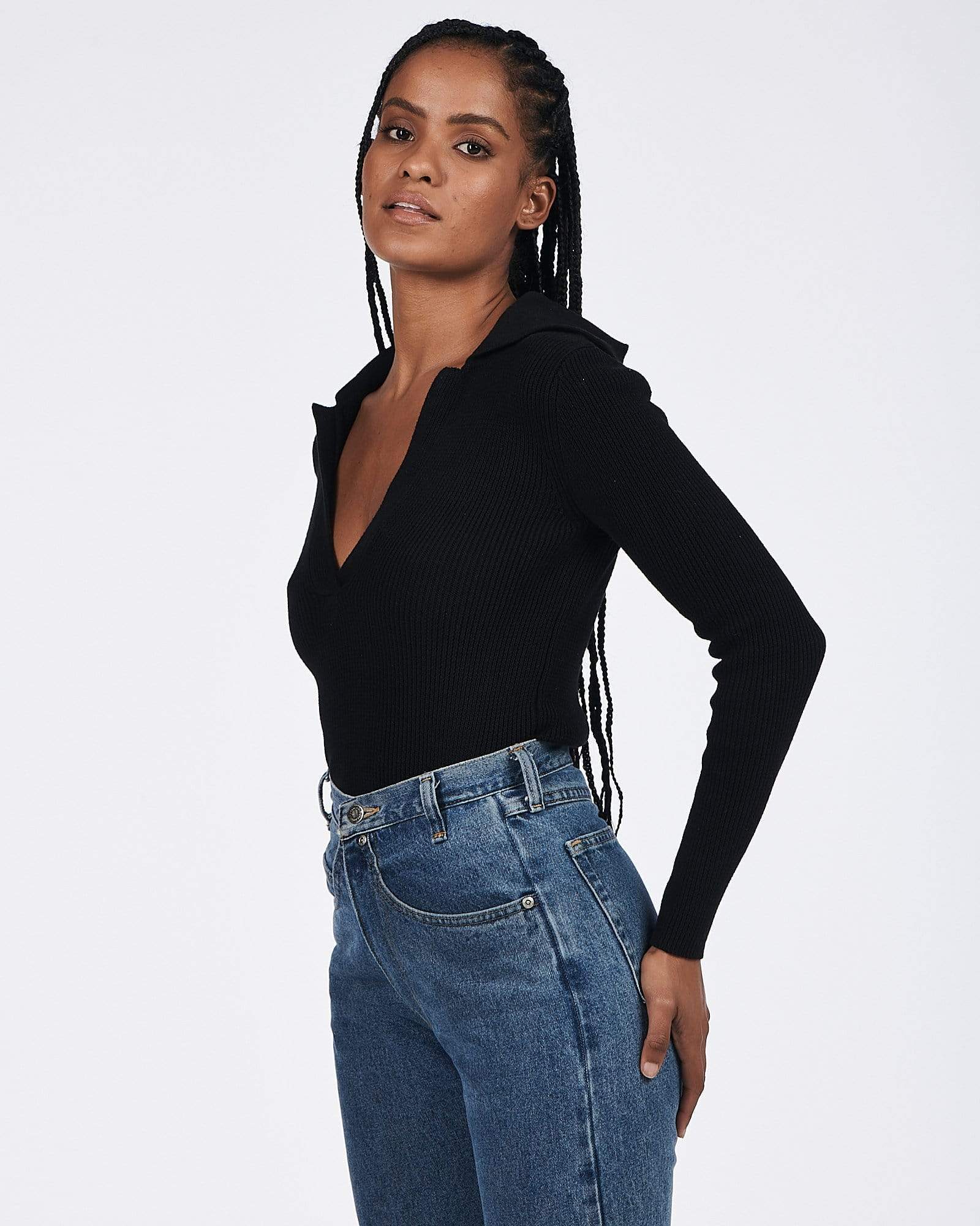 CHARLIE HOLIDAY - Jacqueline Knit Top (Black) - Image 3