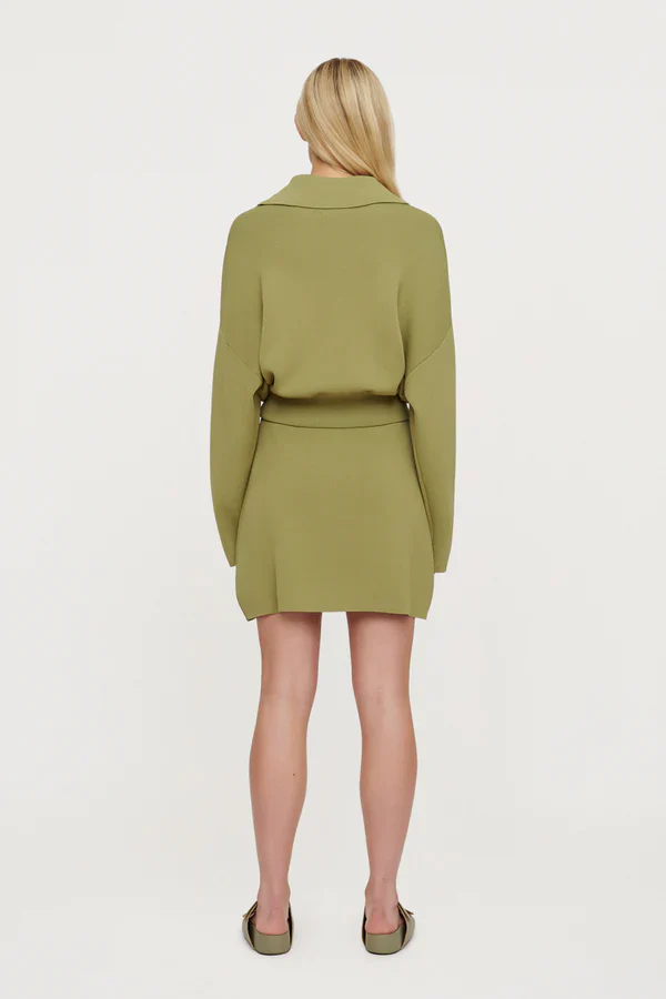 CLEA - Albert Crepe Knit Skirt (Apple) - Image 4