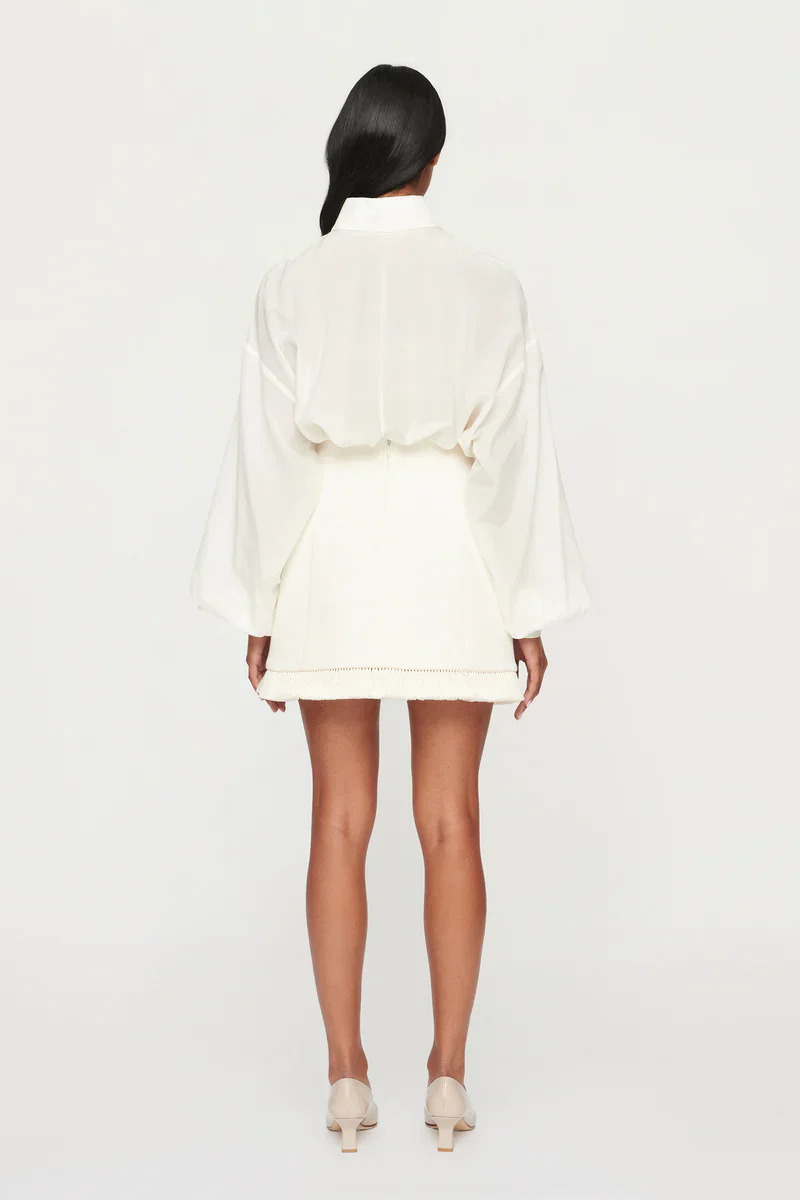 CLEA - BOWIE RAFFIA MINI SKIRT (OFF WHITE) - Image 4
