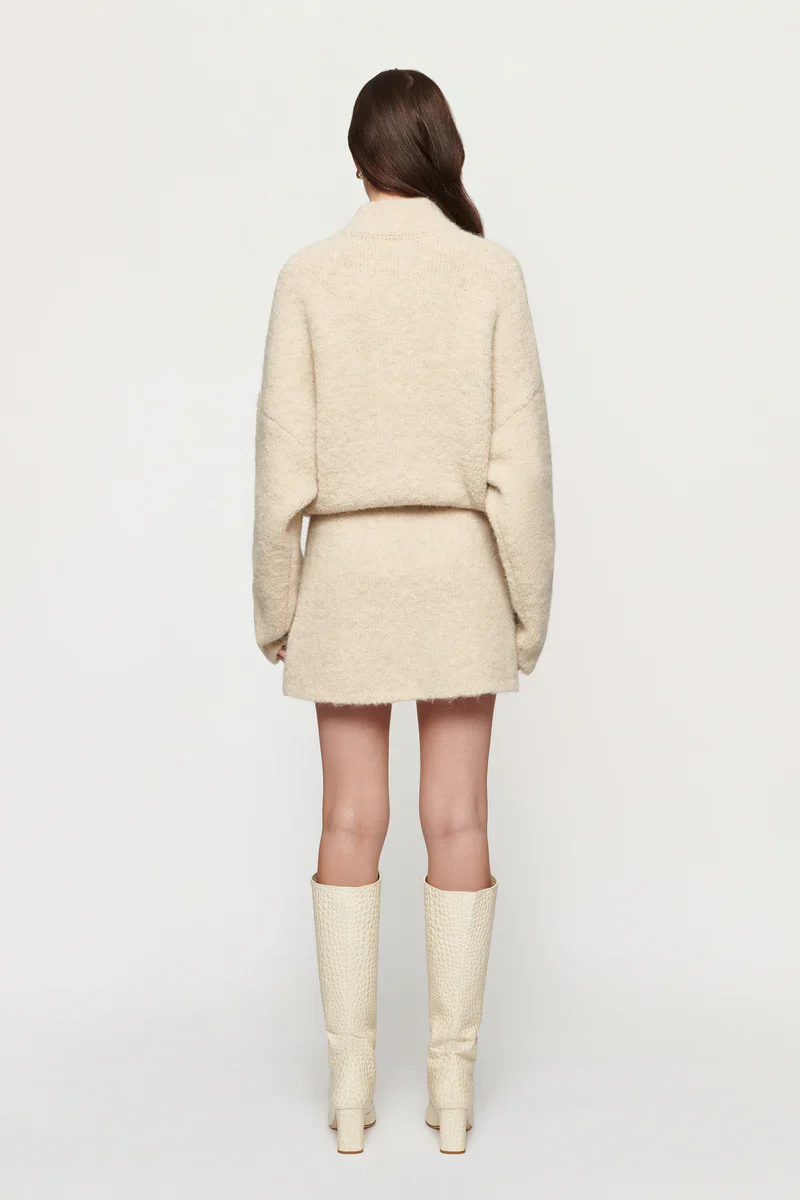 CLEA - BOYD BOUCLE HALF ZIP (ALABASTER) - Image 2