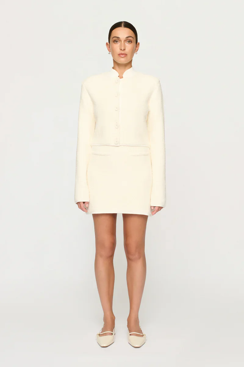 CLEA - CAELIA BOUCLE KNIT JACKET (OFF WHITE) - Image 2