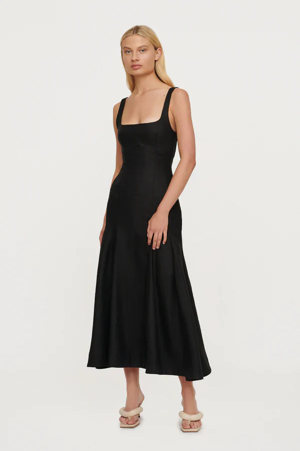 CLEA - Charlee Pleat Dress (Black) - Image 3
