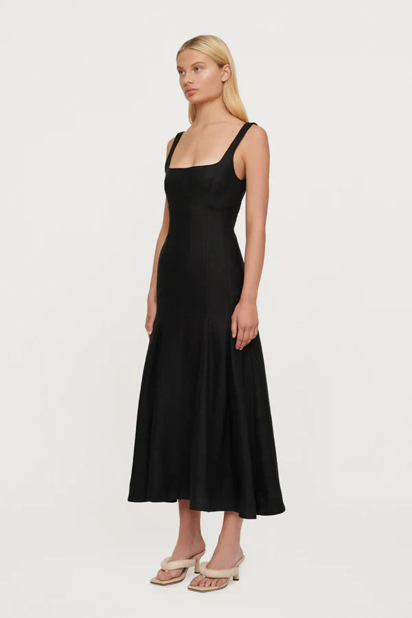 CLEA - Charlee Pleat Dress (Black) - Image 4