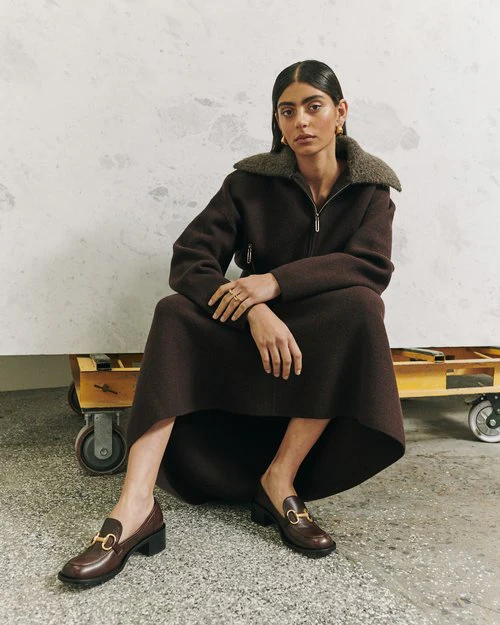 CLEA - DAKOTA BOILED WOOL BOMBER (CHOCOLATE) - Image 5