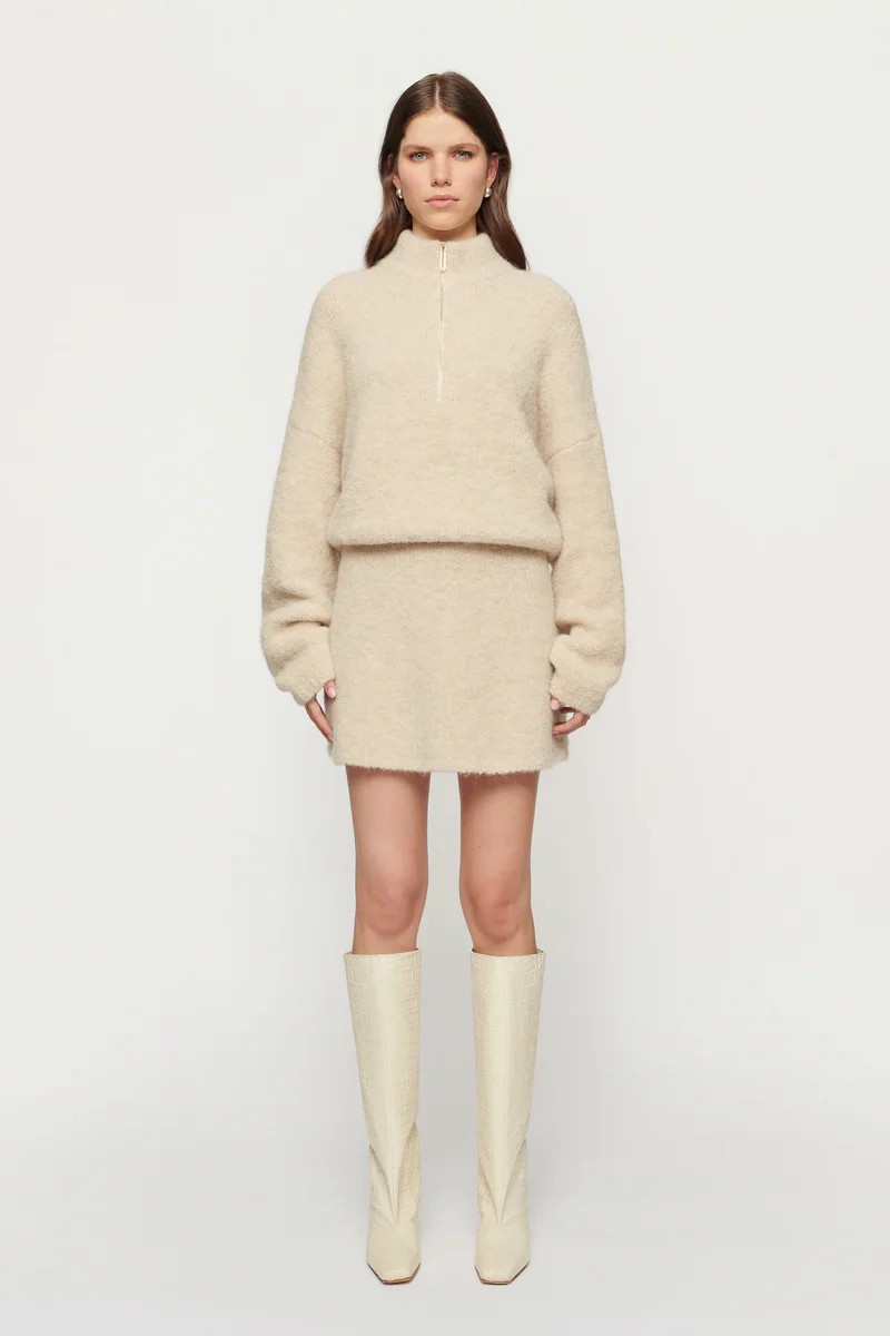 CLEA - PENN BOUCLE MINI SKIRT (ALABASTER)