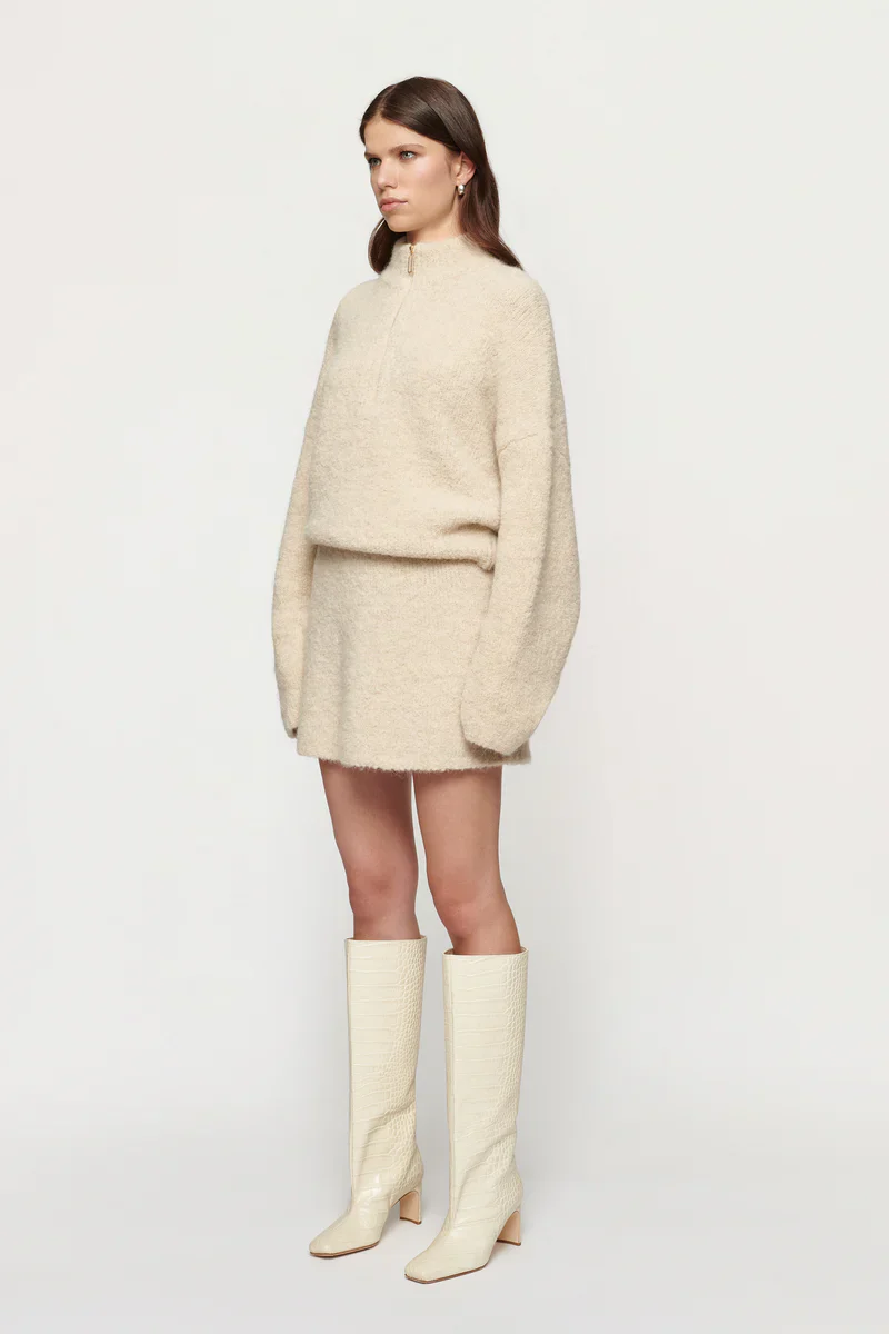 CLEA - PENN BOUCLE MINI SKIRT (ALABASTER) - Image 4