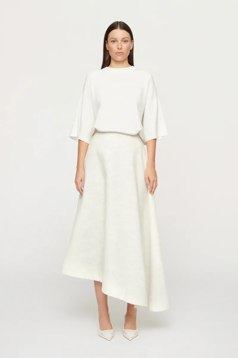 CLEA - RAFA ASYM SKIRT (CREAM JACQUARD) - Image 3