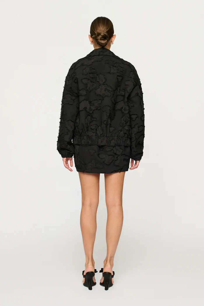 CLEA - VALOR BOMBER (BLACK CLIPPED JACQUARD) - Image 5