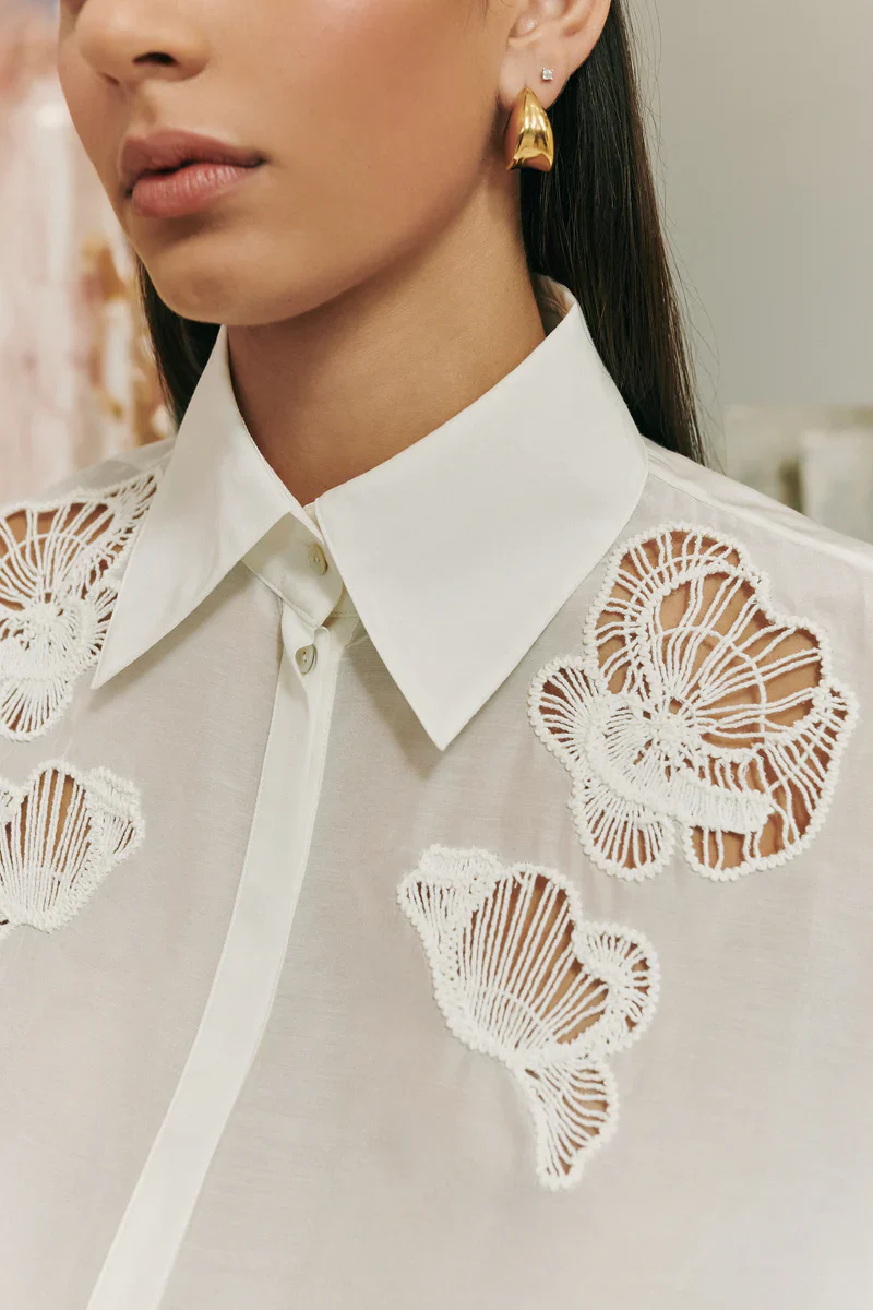 CLEA - AINSLEY EMBROIDERED SHIRT (OFF-WHITE) - Image 6