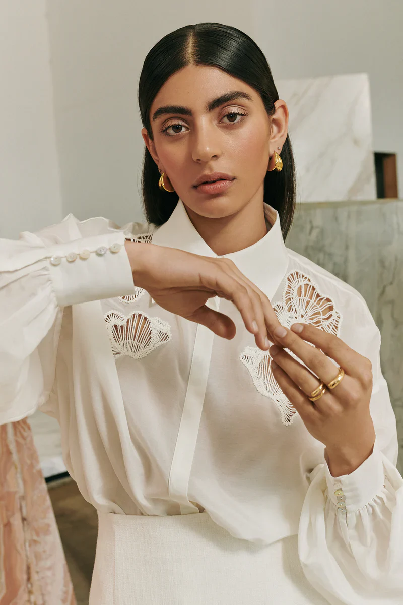 CLEA - AINSLEY EMBROIDERED SHIRT (OFF-WHITE) - Image 7