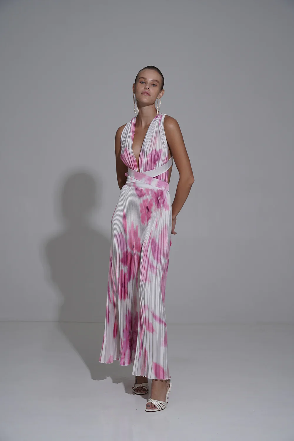 L'IDÉE WOMAN - MODERNISTE FULL LENGTH GOWN (JARDIN PINK) - Image 3