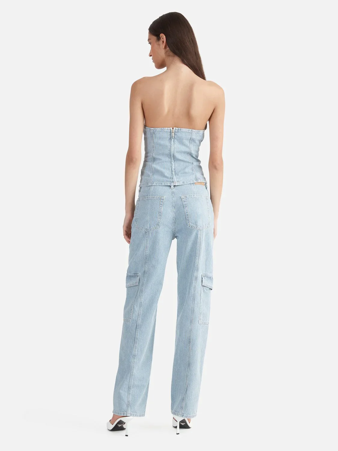DIANA DENIM UTILITY PANT (ICE BLUE STRIPE) - Image 4