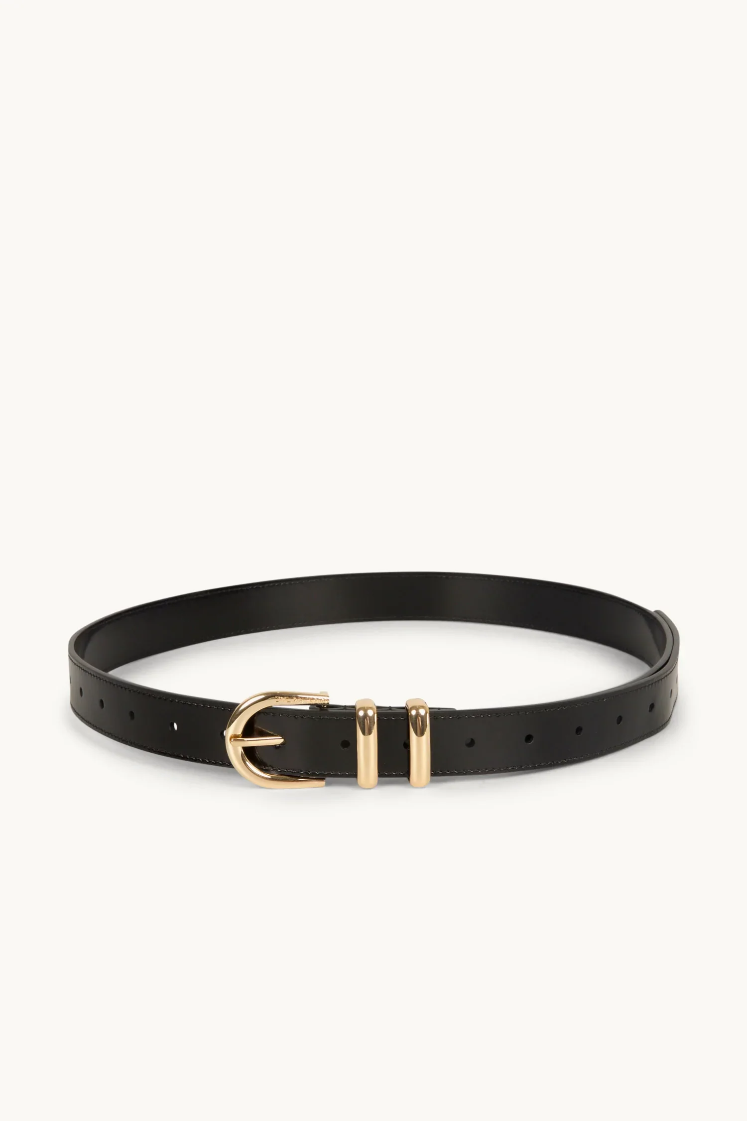 DYLAN KAIN - The Tia Patent Belt Light Gold (Black)
