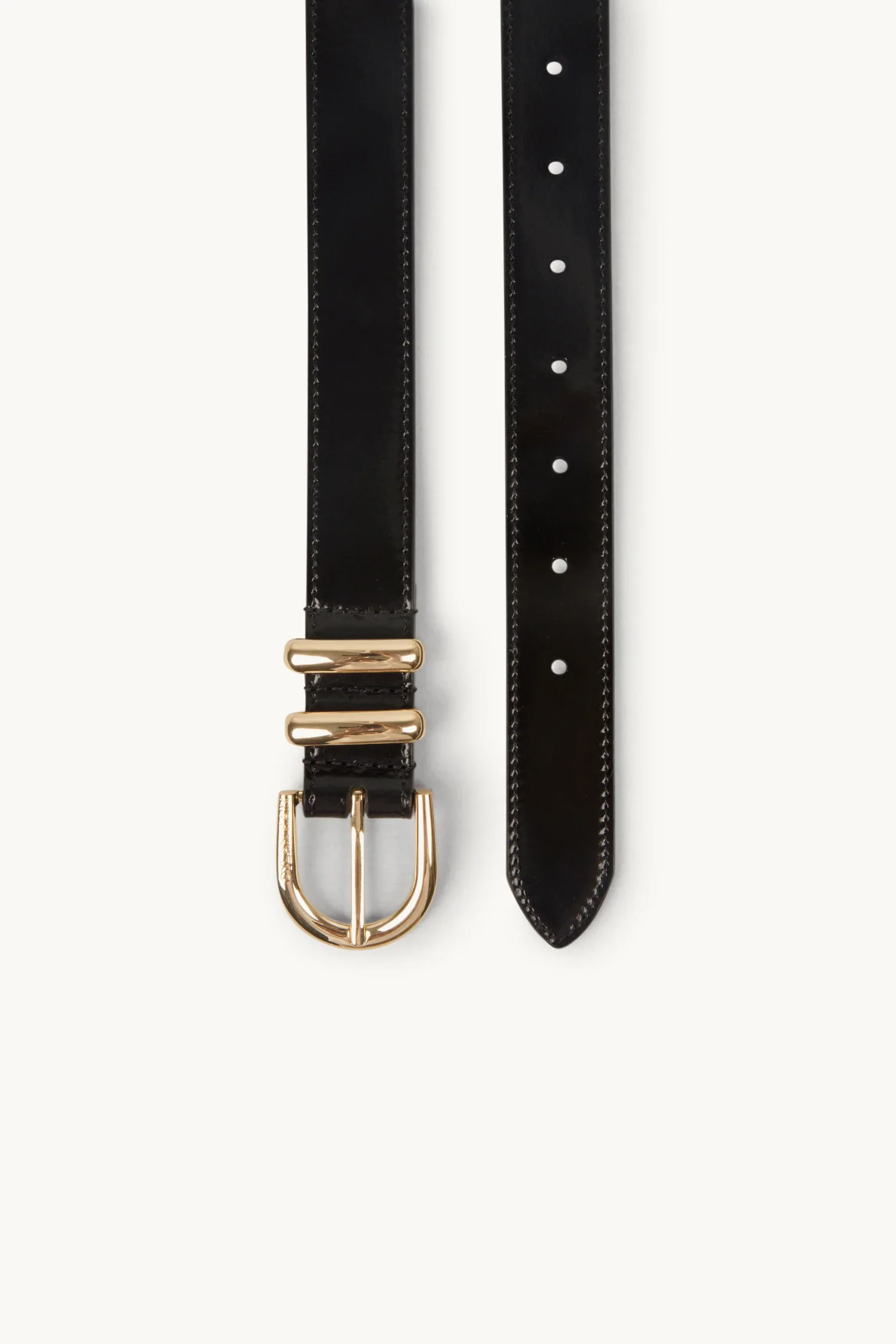 DYLAN KAIN - The Tia Patent Belt Light Gold (Black) - Image 2