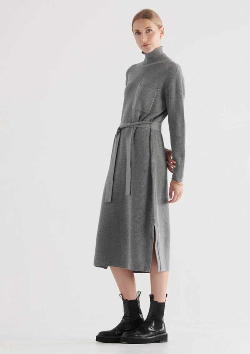 ELKA COLLECTIVE - Franklin Knit Dress (Charcoal Marle)