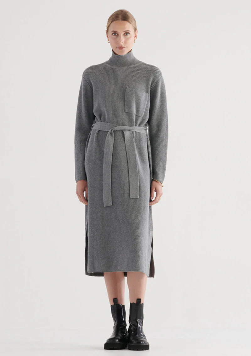 ELKA COLLECTIVE - Franklin Knit Dress (Charcoal Marle) - Image 2