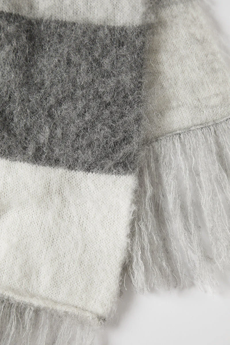 ELKA COLLECTIVE - NIELSON SCARF GREY CHECK - Image 3