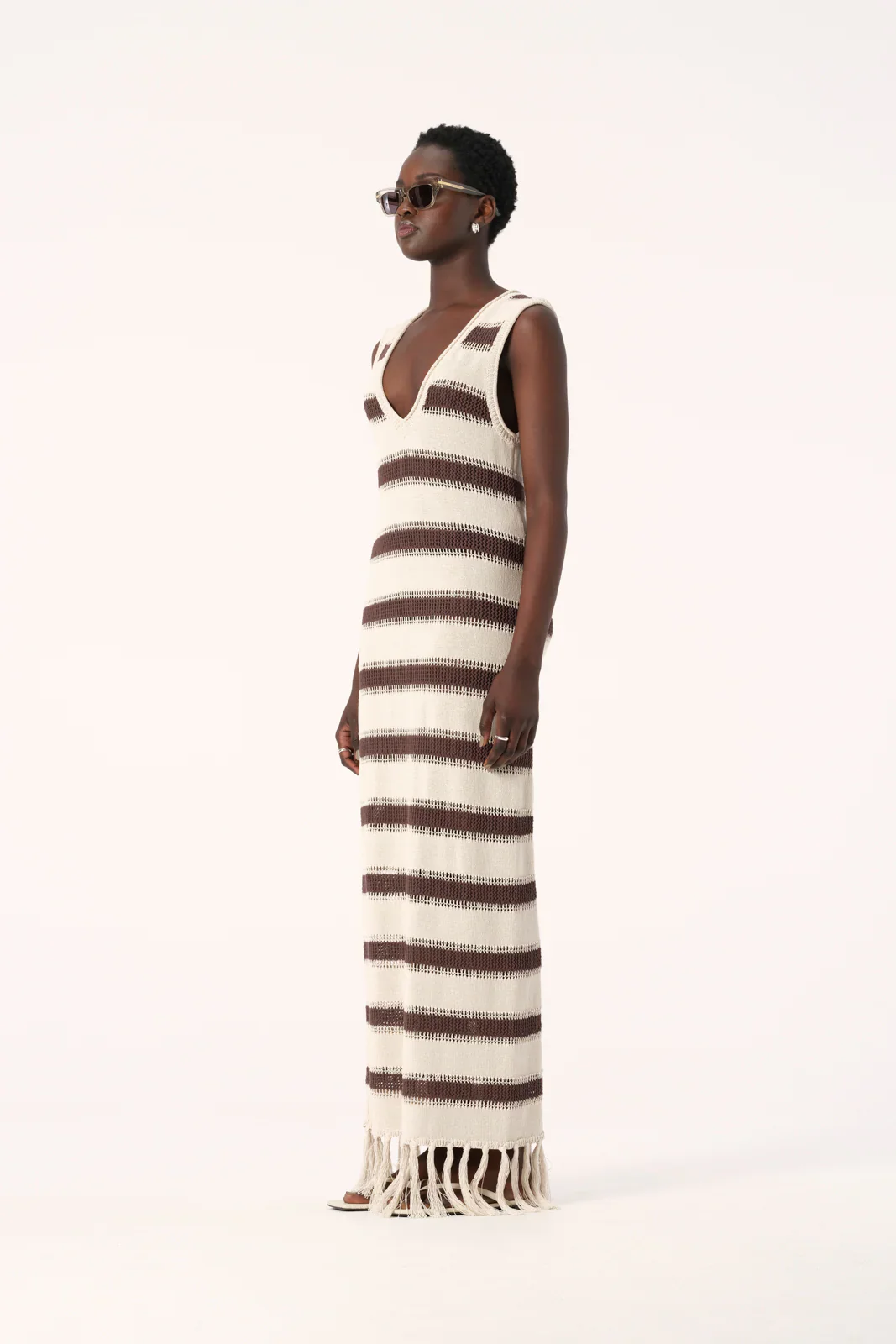 Elka Collective - Sintra Knit Dress (Chocolate Ecru) - Image 3