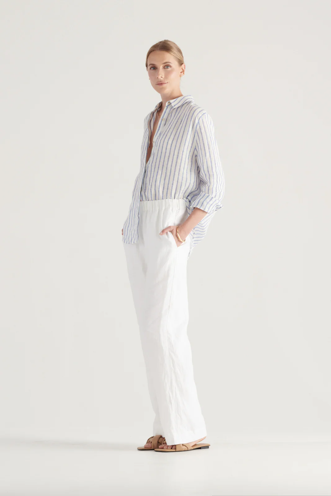 ELKA COLLECTIVE -Tamara Shirt (Blue / White Stripe) - Image 6
