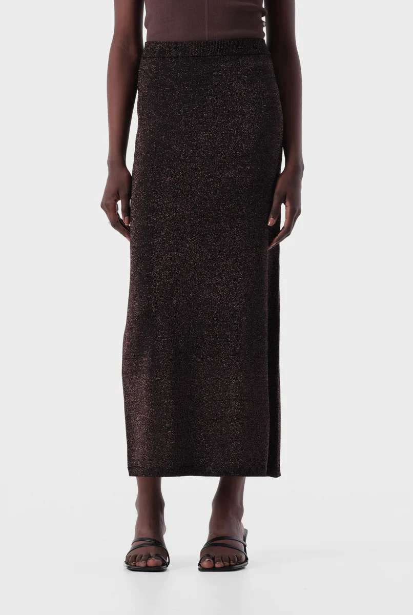 ELKA COLLECTIVE - THELMA KNIT SKIRT (COPPER LUREX) - Image 2
