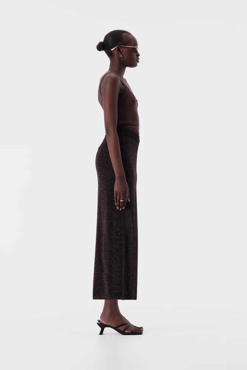 ELKA COLLECTIVE - THELMA KNIT SKIRT (COPPER LUREX) - Image 7