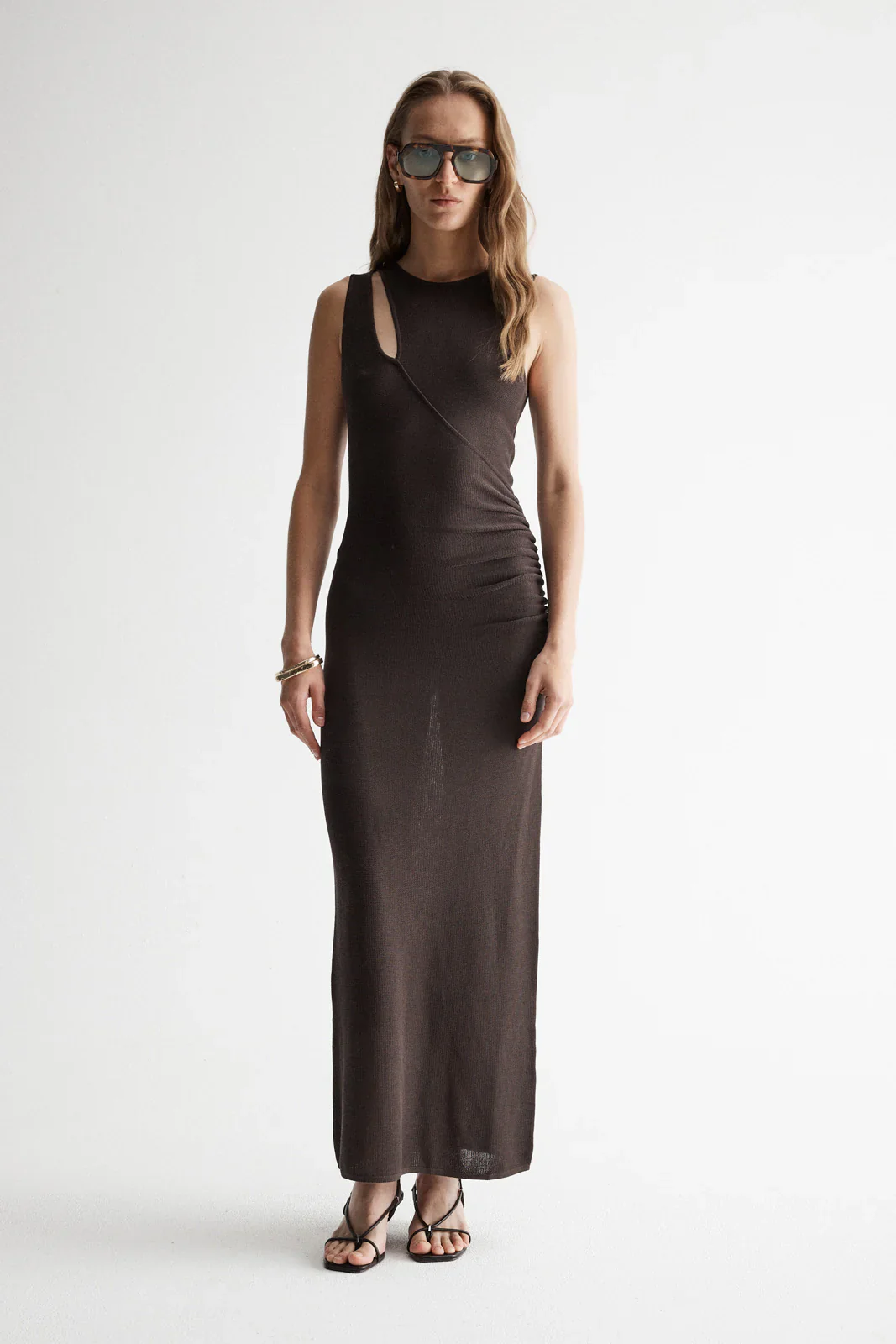 ELKA COLLECTIVE - ZINNIA KNIT DRESS (CHOCOLATE)