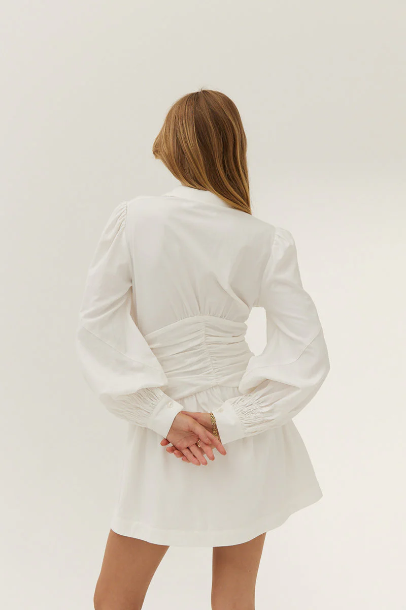 SOVERE / STUDIO - Momento Shirt Dress (White) FINAL SALE - Image 4