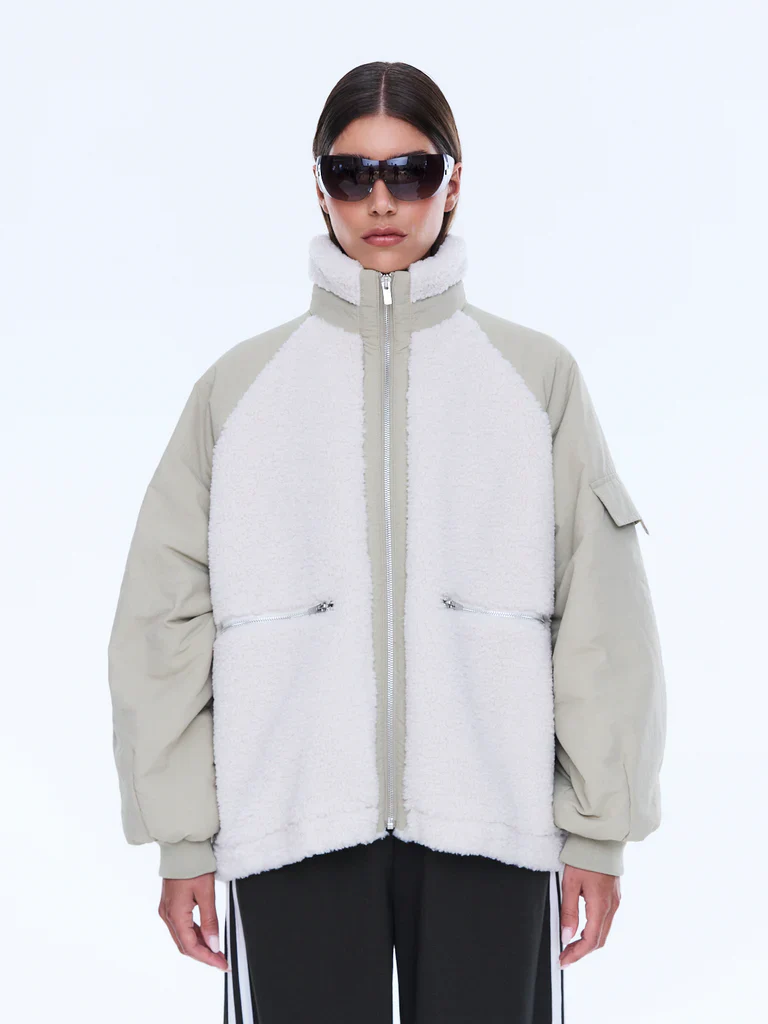 ENA PELLY - ALICE FAUX FUR JACKET (BONE)