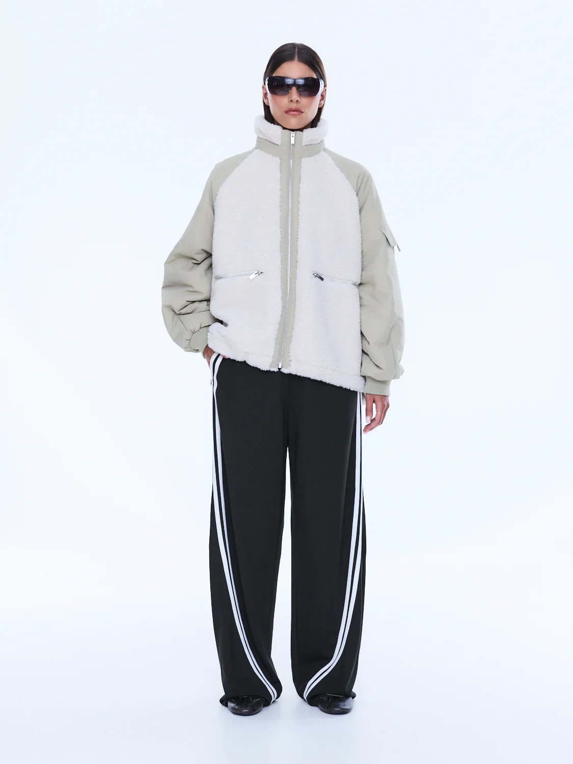 ENA PELLY - ALICE FAUX FUR JACKET (BONE) - Image 3