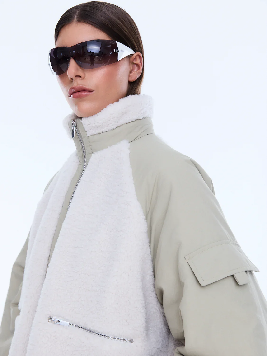 ENA PELLY - ALICE FAUX FUR JACKET (BONE) - Image 4