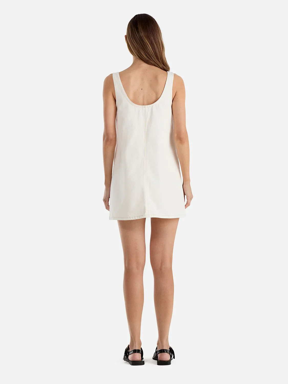 ENA PELLY - AMELIE DENIM MINI DRESS (WHITE) - Image 2