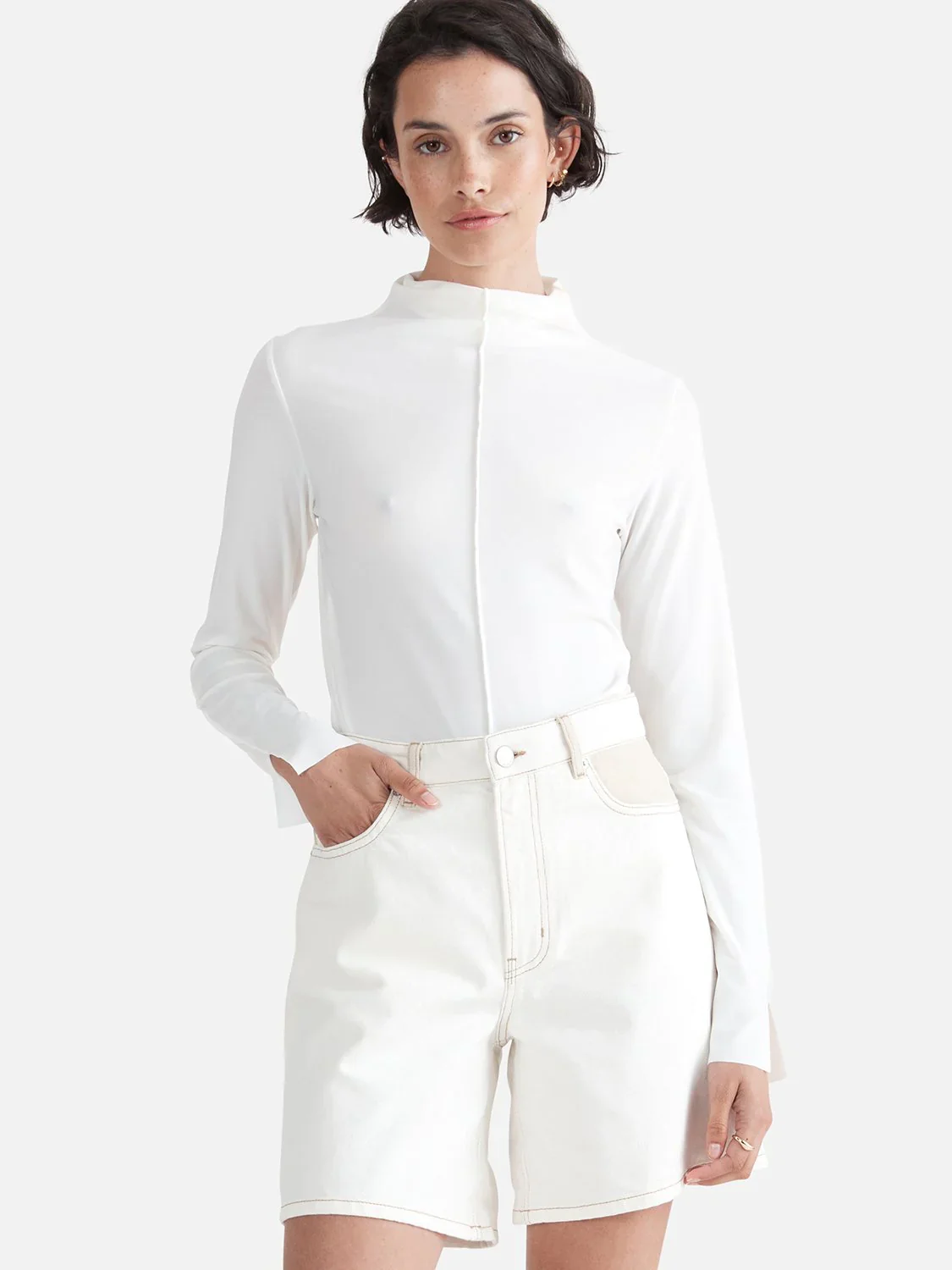 ENA PELLY - AUDREY MINI SHORT (WHITE / STONE) - Image 5