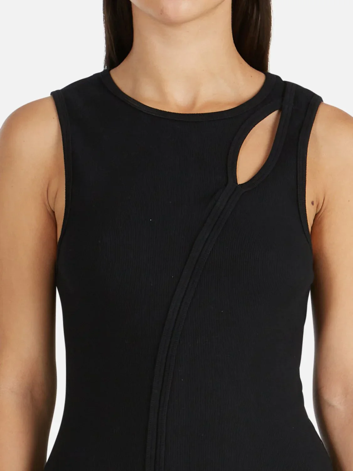 ENA PELLY BRONTE CUT OUT RIB DRESS (BLACK) - Image 2