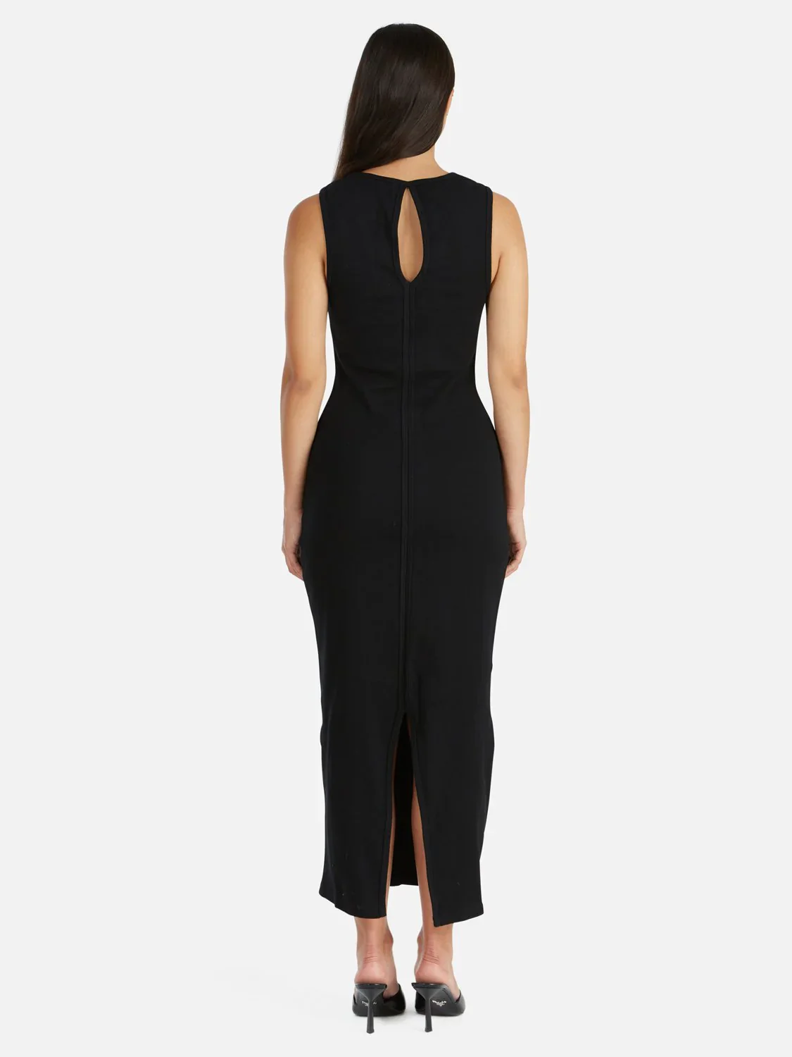 ENA PELLY BRONTE CUT OUT RIB DRESS (BLACK) - Image 3