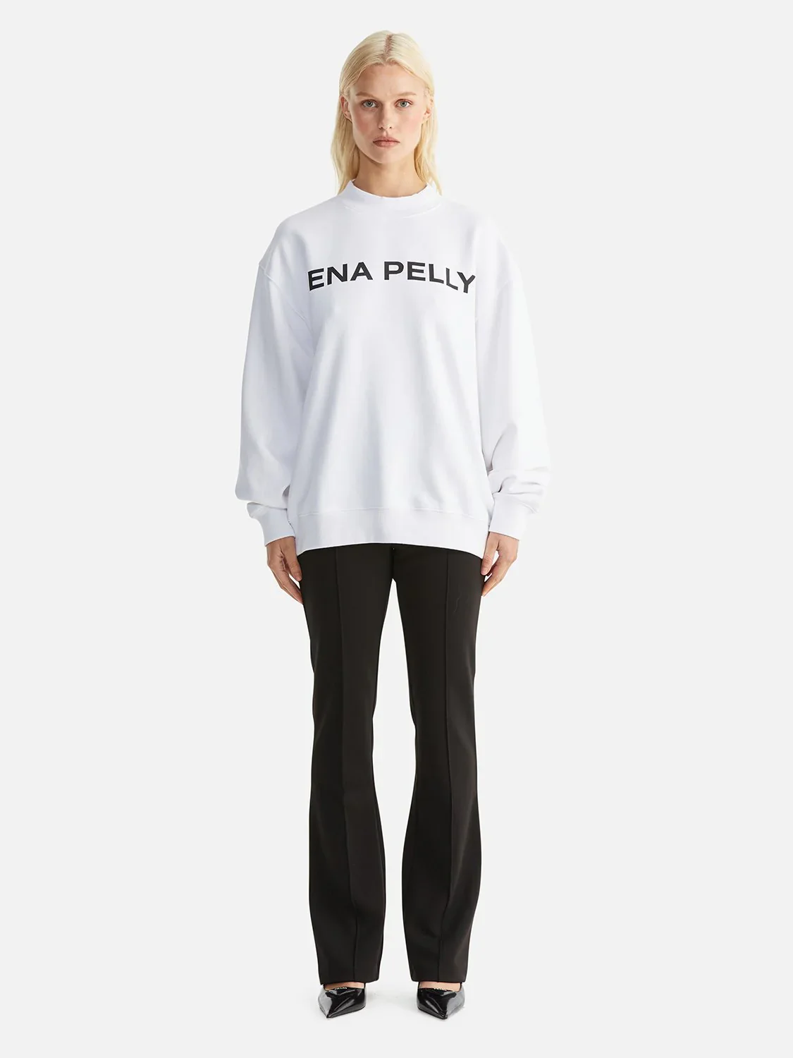 ENA PELLY - CHLOE OVERSIZED SWEATER CORE LOGO (WHITE)