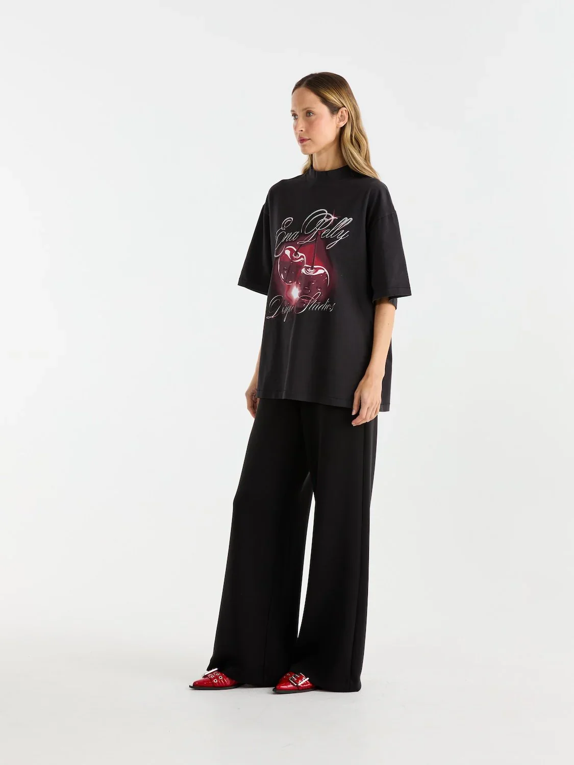 ENA PELLY - CHROME CHERRY TEE (VINTAGE BLACK) - Image 4