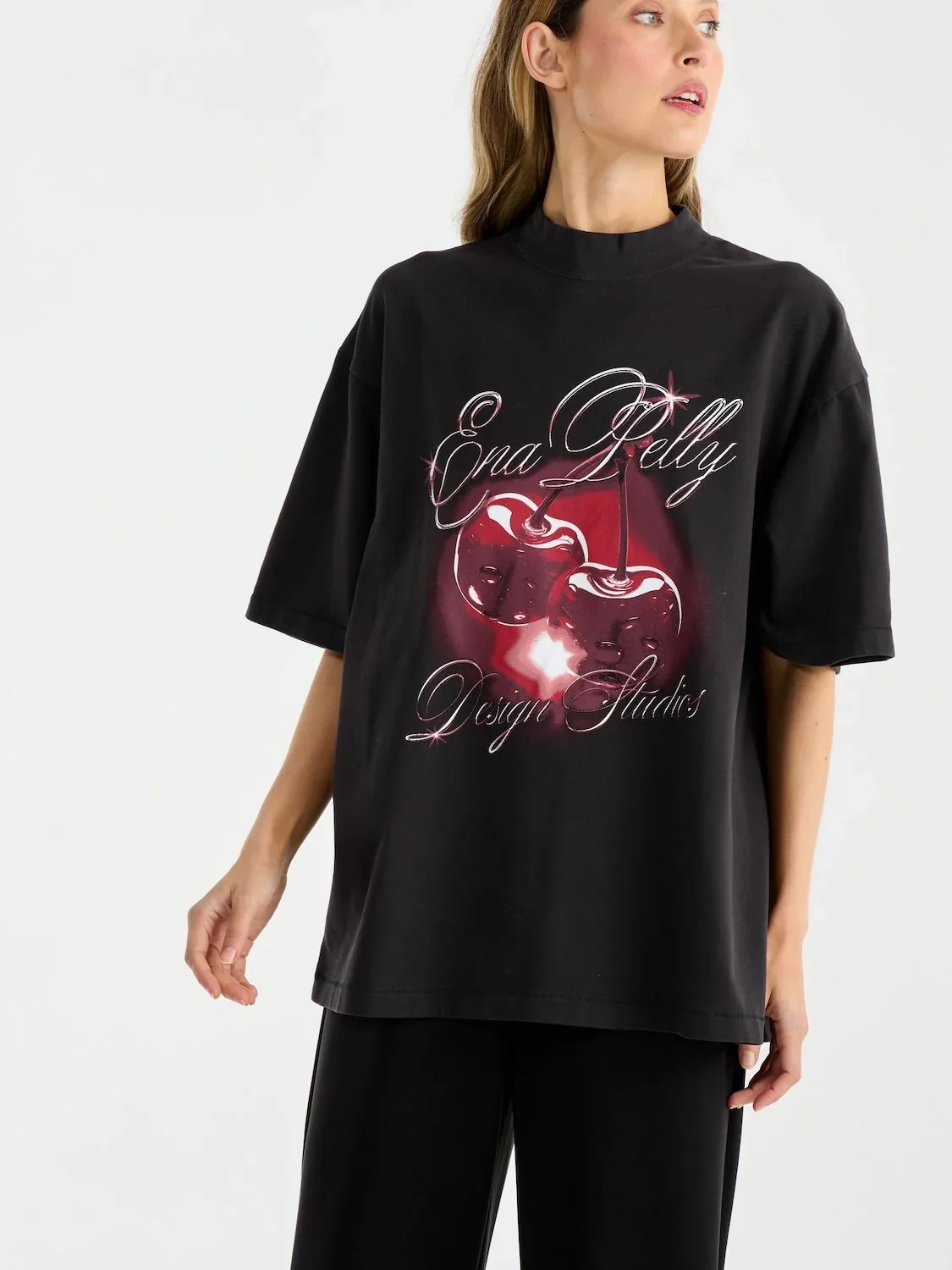 ENA PELLY - CHROME CHERRY TEE (VINTAGE BLACK) - Image 5