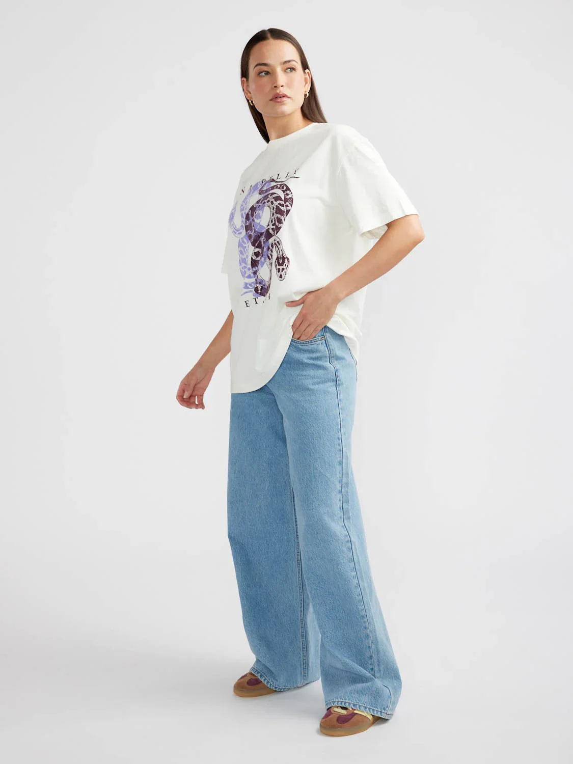 ENA PELLY - DUAL SNAKES TEE (VINTAGE WHITE) - Image 3