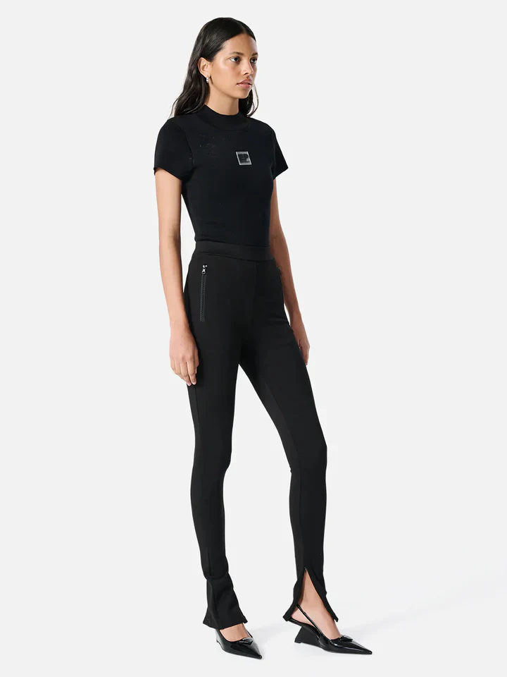 ENA PELLY - Ellen Short Sleeve Knit Top (Black) - Image 4